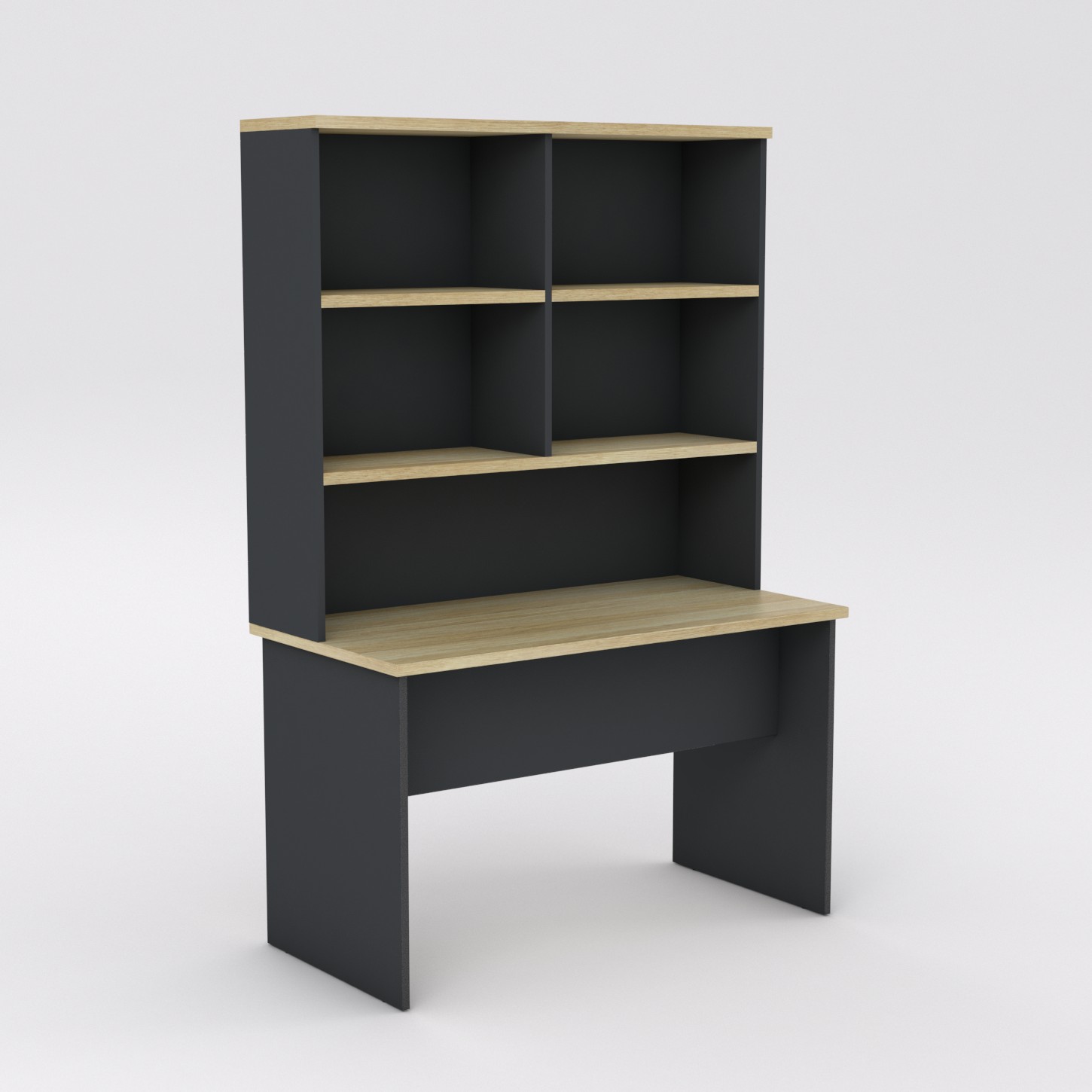 Eko Straight Desk - with Bookshelf Hutch